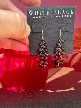White House Black Market Red Bead Dangle Earrings